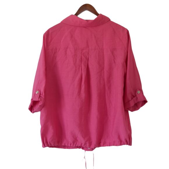 CJ banks Jacket short sleeve High neck collar - Color Fuchsia - Size X - Picture 2 of 5